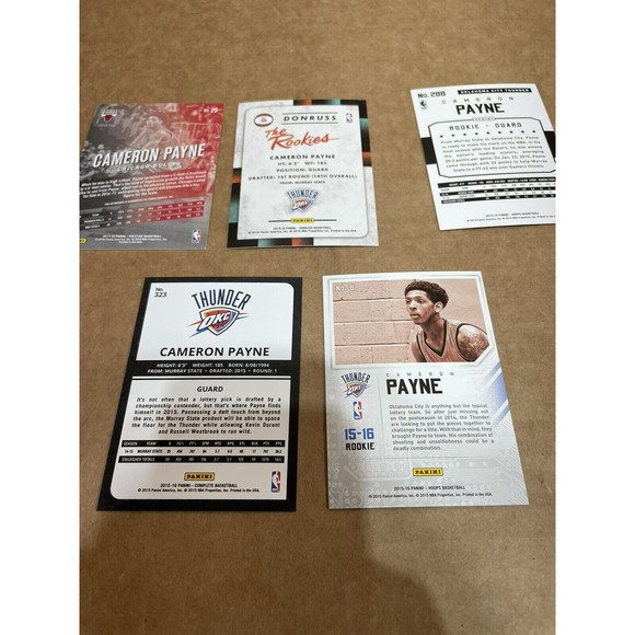 Cameron Payne Basketball Cards, Lot of 5, Rookie and Auto, Thunder/Bulls - Picture 10 of 10